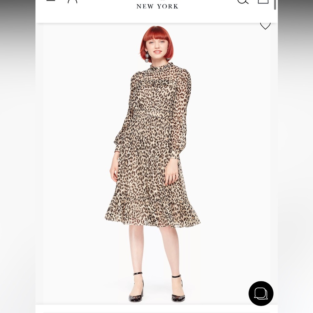 Kate spade Leopard-print Clipped Dot Midi Dress
